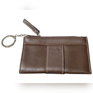 Coach - Brown Leather Ware Keychain Coin & Cardholder -Vintage